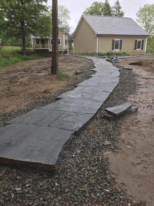 100 foot walkway with natural flag stone