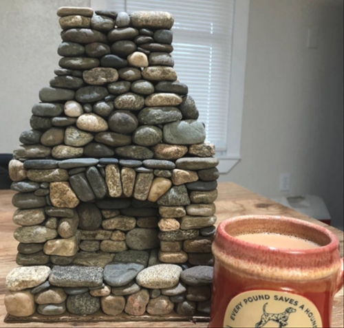 Photo of miniature stone fireplace